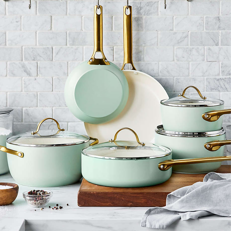 Utenzo Home 7-Piece Silt Green Non-Stick Ceramic Cookware